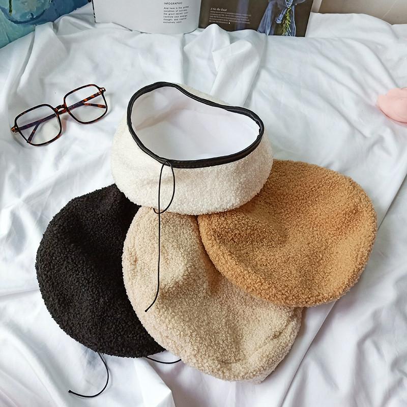 Beret Warm Wool Winter Beanie Hat Cap Vintage Plain Beret Hats Solid Color Lady Winter Warm Caps