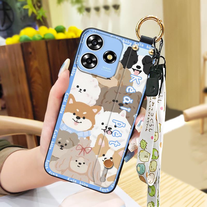 Back Cover Cartoon Phone Case For ZTE Blade A73 4G/V50 Smart Cute Kickstand Wristband Shockproof Waterproof Soft case