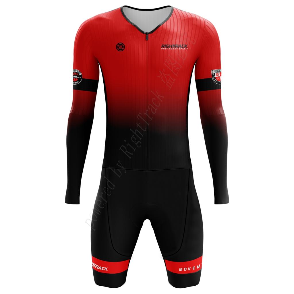2026 MĘSKI Trisuit Mistrzostwa Świata w Triathlonie Długi Rękaw Skinsuit Pływanie Kolarstwo Bieganie Zawody Ubranie