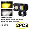 1/2Pcs Dual Color Motorcycle Headlight Fog Lamp Motorcycle Led Fog Lights Double Led Mini Driving Light
