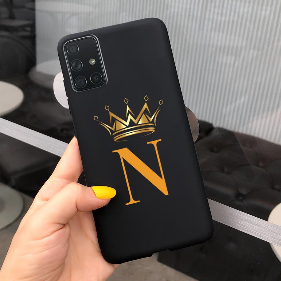 Silicone Case For Samsung Galaxy A51 Cover SM-A515F Fashion Letters Crown Soft TPU Phone Case For Samsung A31 A51 A71 Funda Capa