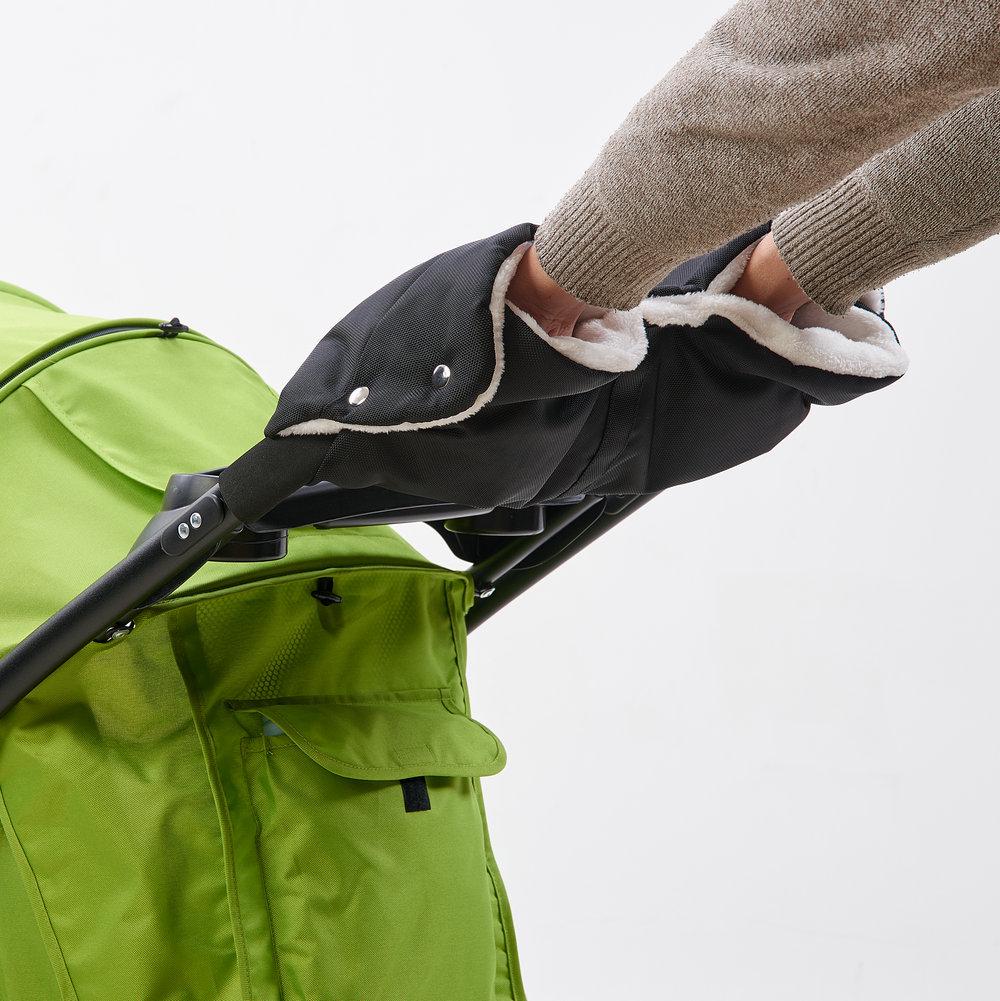 

Winter Windproof Baby Stroller Handle Gloves with Thick Wool Lining