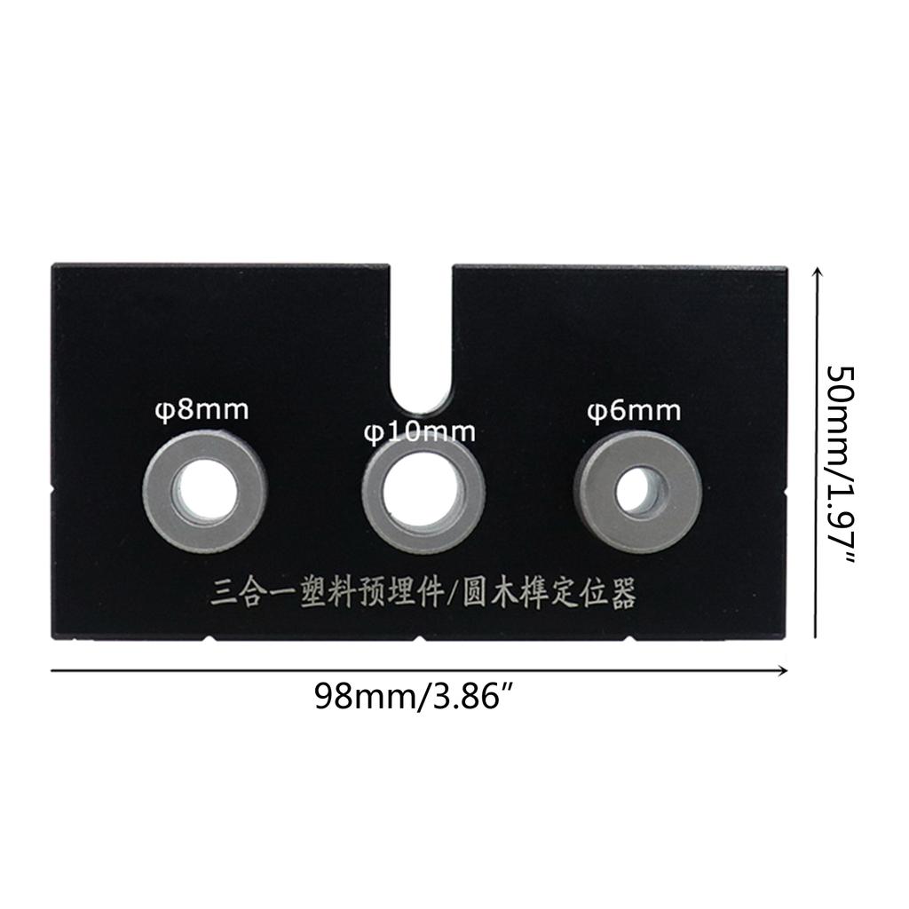 3in1 Woodworking Doweling Jig Kit 6/8/10mm Drill Guide Locator Adjustable Drilling Guide Puncher Locator Carpentry Tools