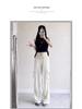 Women's High Waist Gray Wide Leg Parachute Pants - Summer Casual, Quick-Dry American Style Sportswear