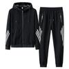 Hyjkl Hooded Tracksuit Plus and Stylish for and Size 2XL Men's Set, Size, Breathable, Quick-Drying, Spring, Autumn, Winter, Black,