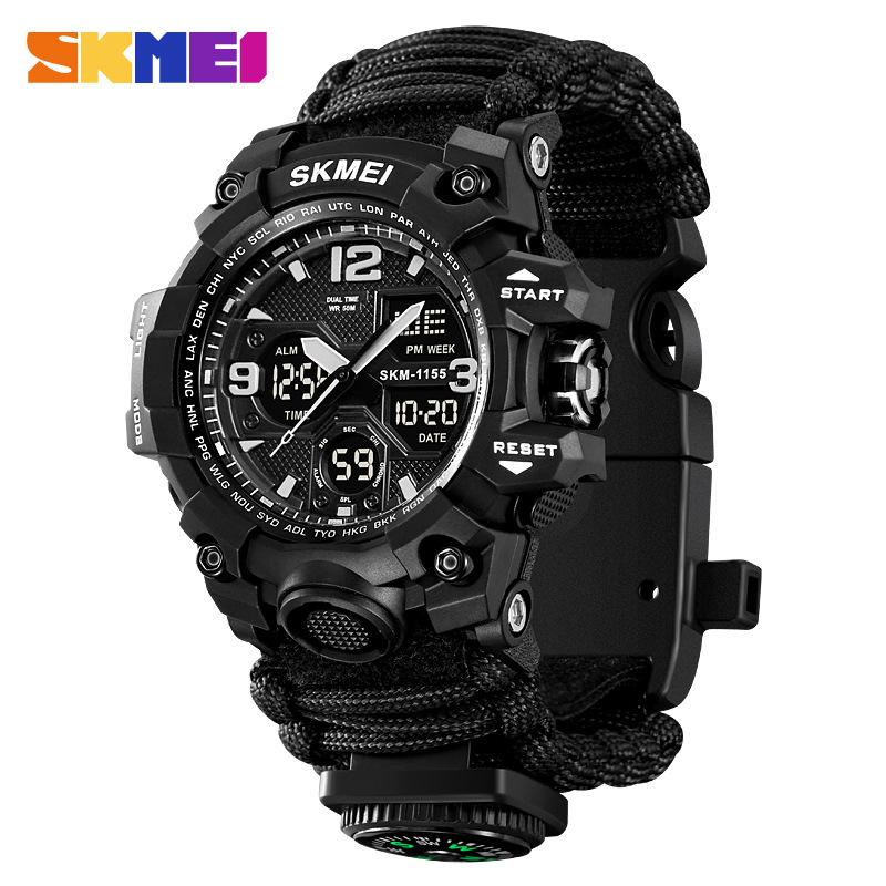 

Moment Beauty Спорт на свіжому повітрі Електронний годинник Парасолька Мотузковий ремінь Камуфляж Військова тактика Протиударний водонепроникний годинник Чоловічий