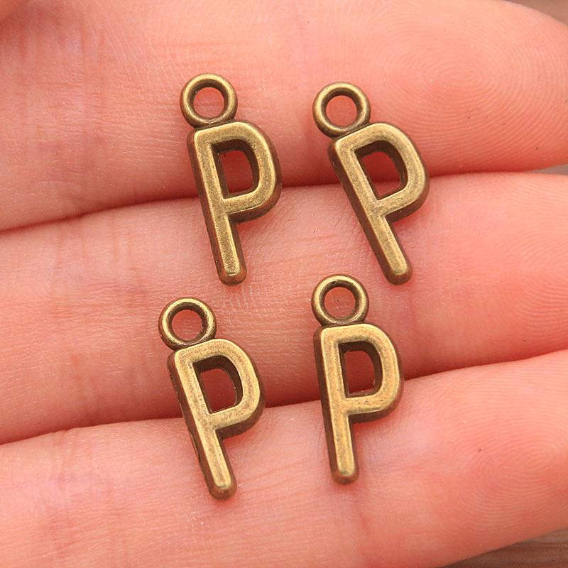 Zinc Alloy Alphabet Charms: 2 Colors, 26 Letter Pendants for Jewelry, Handbag, and Mobile Phone Accessories