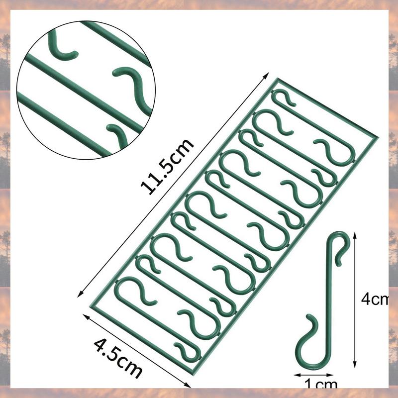 2025 Trend 100 Packs Plastic Green Bauble Hooks For Hanging Christmas Tree Decorations,Christmas Wreath,Ornament And Lights Hang