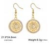 Tree of Life Women's Earrings Stainless Steel Gold Clear Zircon Round Pendant Dangle Earring Amulet Jewelry Gift