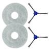 Mop Cloth And Side Brush Set For Cecotec For Conga M100 Spin AI Vacuum, Replacement Parts For Floor Cleaning, 2-Pack