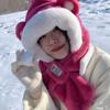 Cute Fluffy Hats Glove Sets Lei Feng Hat Plush Bear Hat Winter Earmuffs  Cold Weather