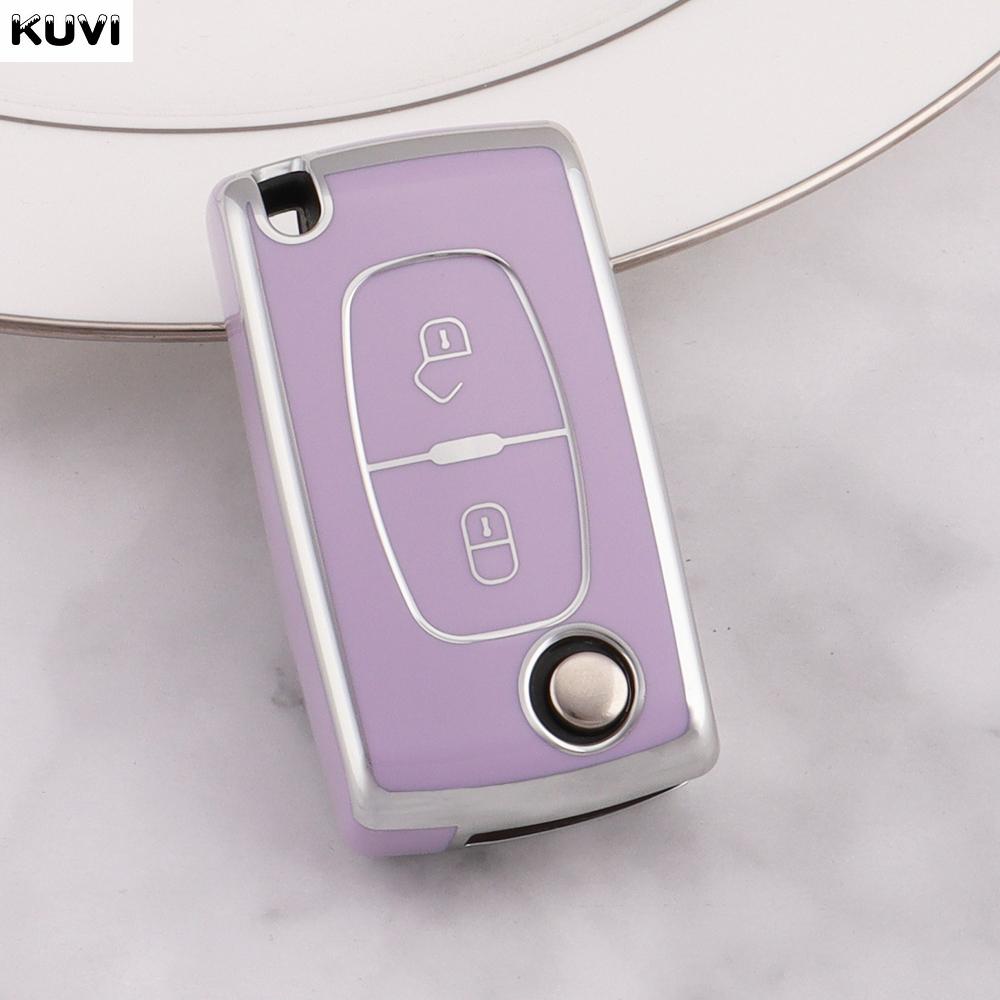 Tpu Car Flip Key Case Cover Shell Fob Keyless For Peugeot 107 207 307 308 407 607 3008 5008 For Citroen Xsara Picasso C5 C6 C8