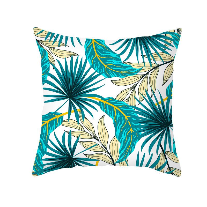 Peach Skin Printed Pillowcase Small Fresh Nordic Green Plant Sofa Cushion Cushion Cover Home Supplies
