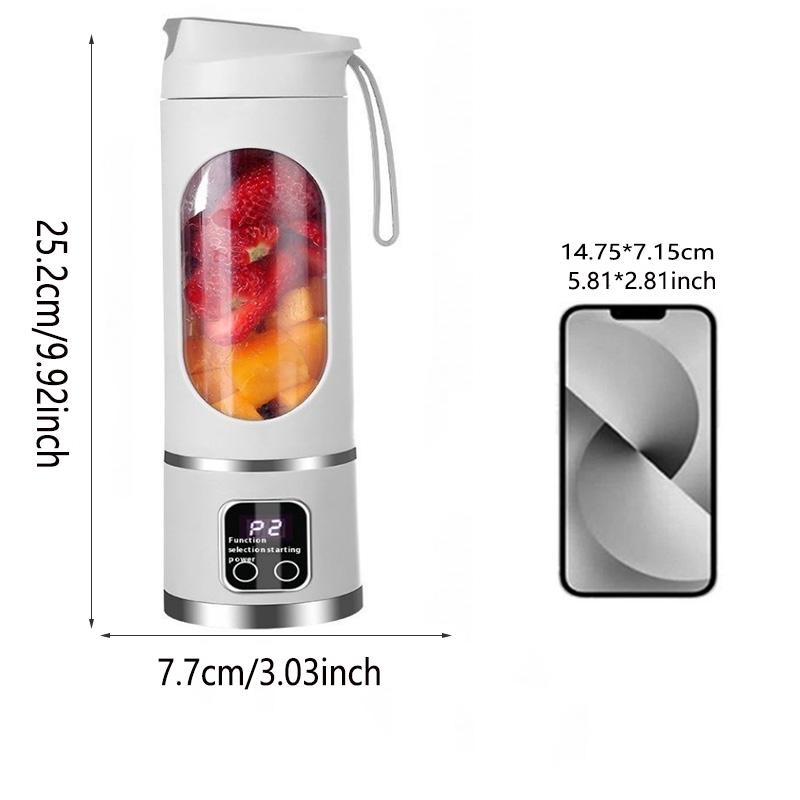 Wireless USB rechargeable portable electric juicer cup for home RV fruit ice crushing with stainless steel blade