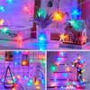 LED Colorful Star and Moon Decoration Atmosphere Lamp String Fairy Decoration Hanging Lamp for Home Garden Camping and Gathering
