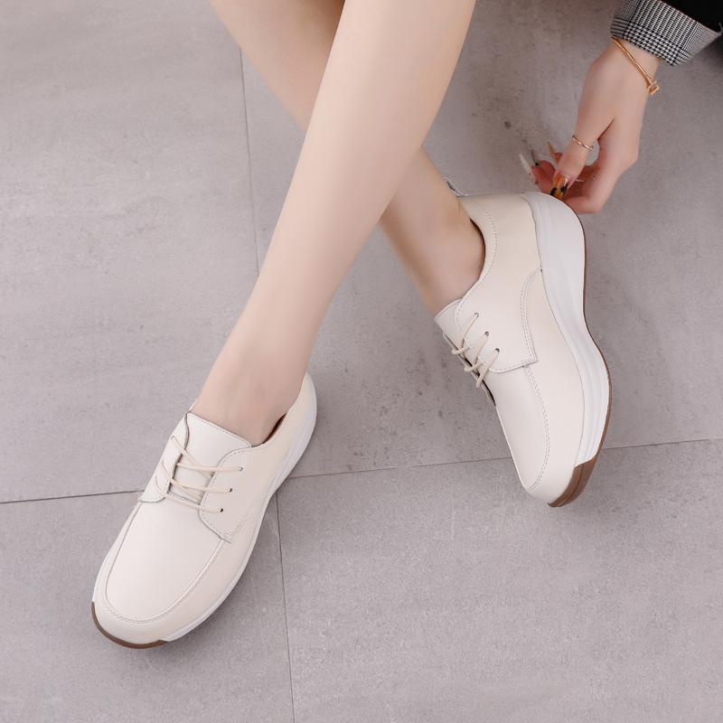 Women's Leather Boots Driving Comfort Women’s Wedge Sneakers Casual Nurse Loafers for Girls Walking Minimalist Summer Maternity Shoes for Women