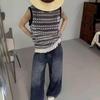 Korean Retro Hollow Sleeveless T-shirt with Tassel Hem - Summer 2024 Women's Western-Style Top