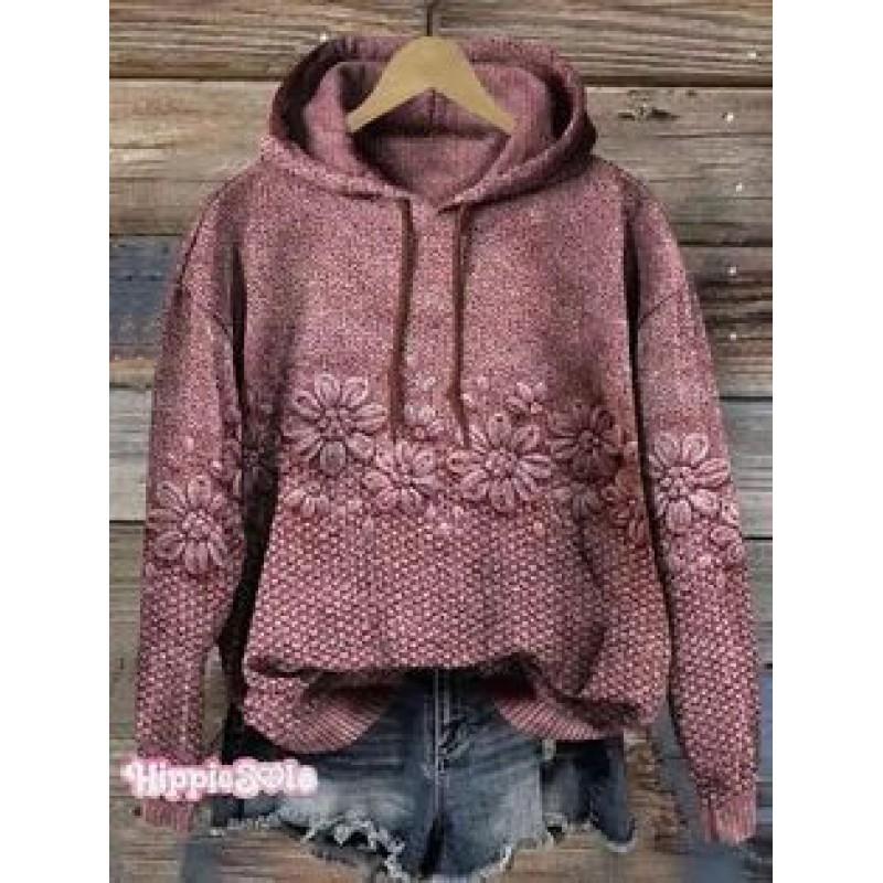 Womens Oversized Crewneck Sweatshirt With 3D Dog Print Christmas Collection