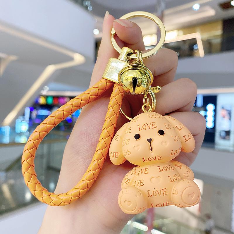 Resin Sitting Position Love Dog Keychain Exquisite Couple Doll Keychain Bag Pendant Small Gift