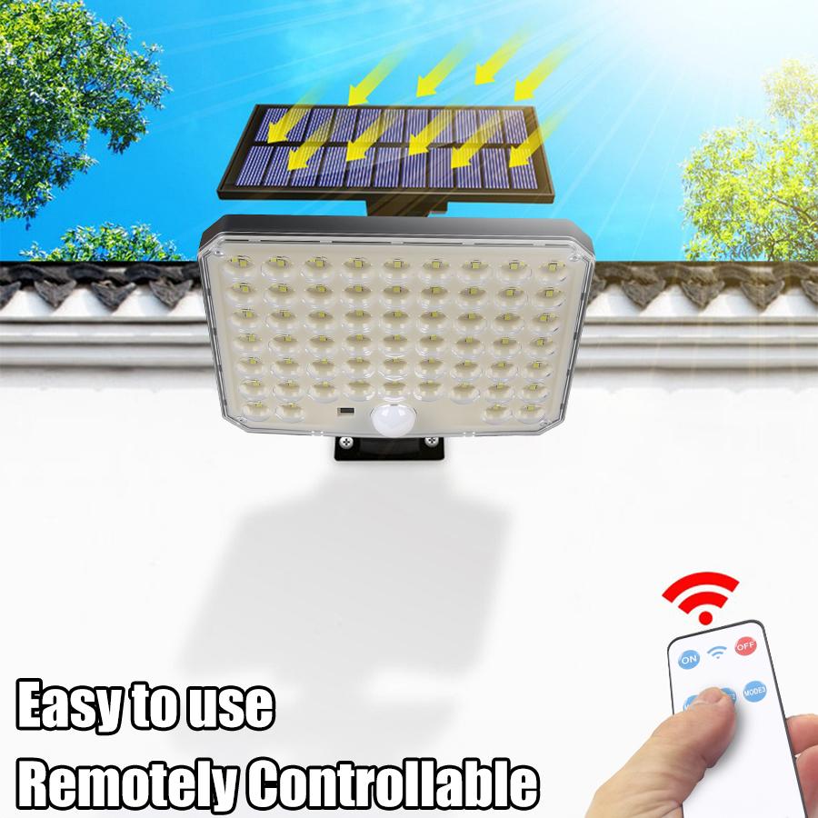 Solar Light Outdoor Super Bright Motion Sensor Solar Strong Power LED Garden Wall Lamp IP65 Waterproof 3 Working Modes Lantern
