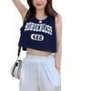 Women's White Sleeveless American Hot Girl Sports Vest - Niche Design, Loose Fit Summer Top