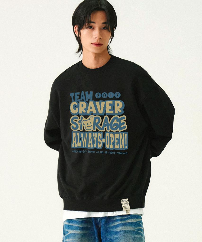 GRAVER [Unisex] Storage Sweatshirt_Black