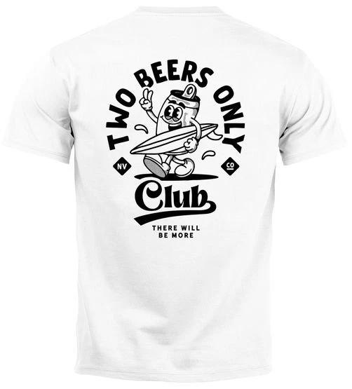 

Back Print T-Shirt Mens Beer Saying Motif Print Comic Style Summer Party Beach- 2XL