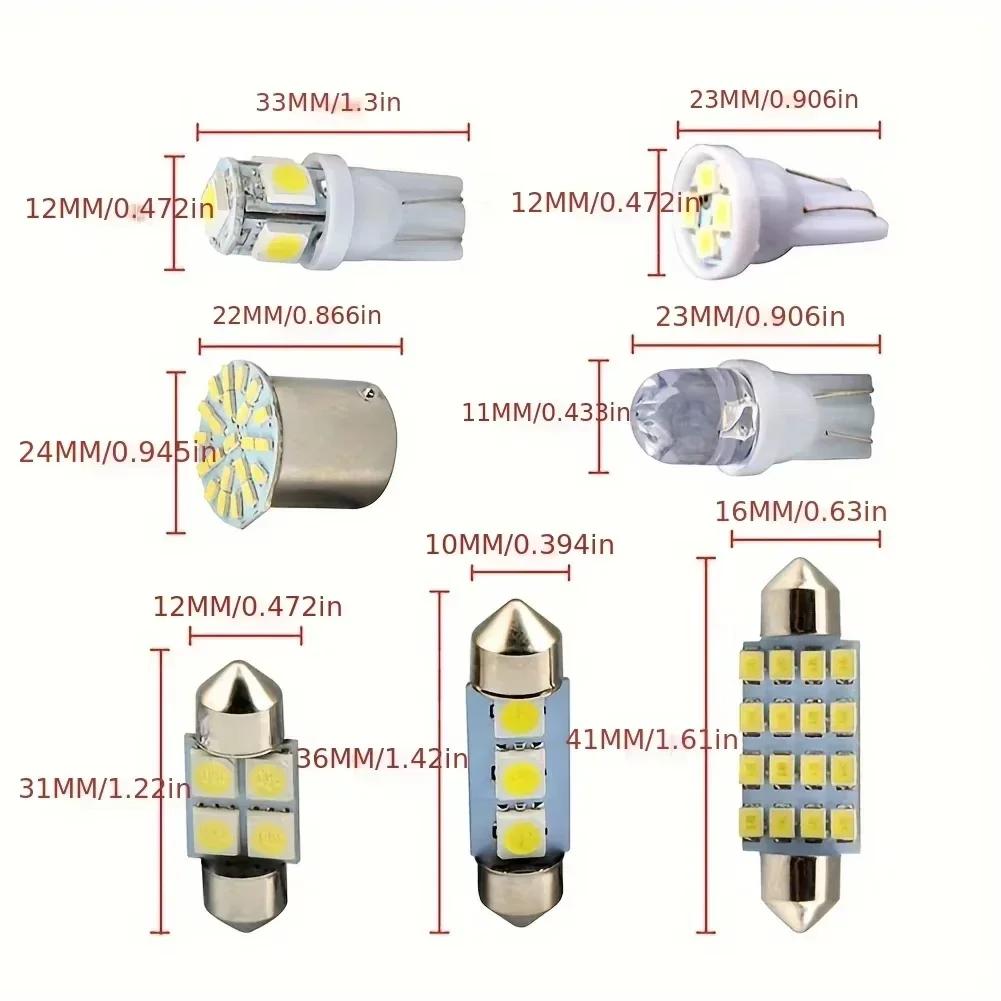 42PCS Lumières LED pour Voiture Lumières Intérieures 6000K 12V T10 168 2825 W5W 921 Kit Pour Voiture Véhicule Lumière de Carte Dôme Porte Coffre Plaque d'Immatriculation Ampoule