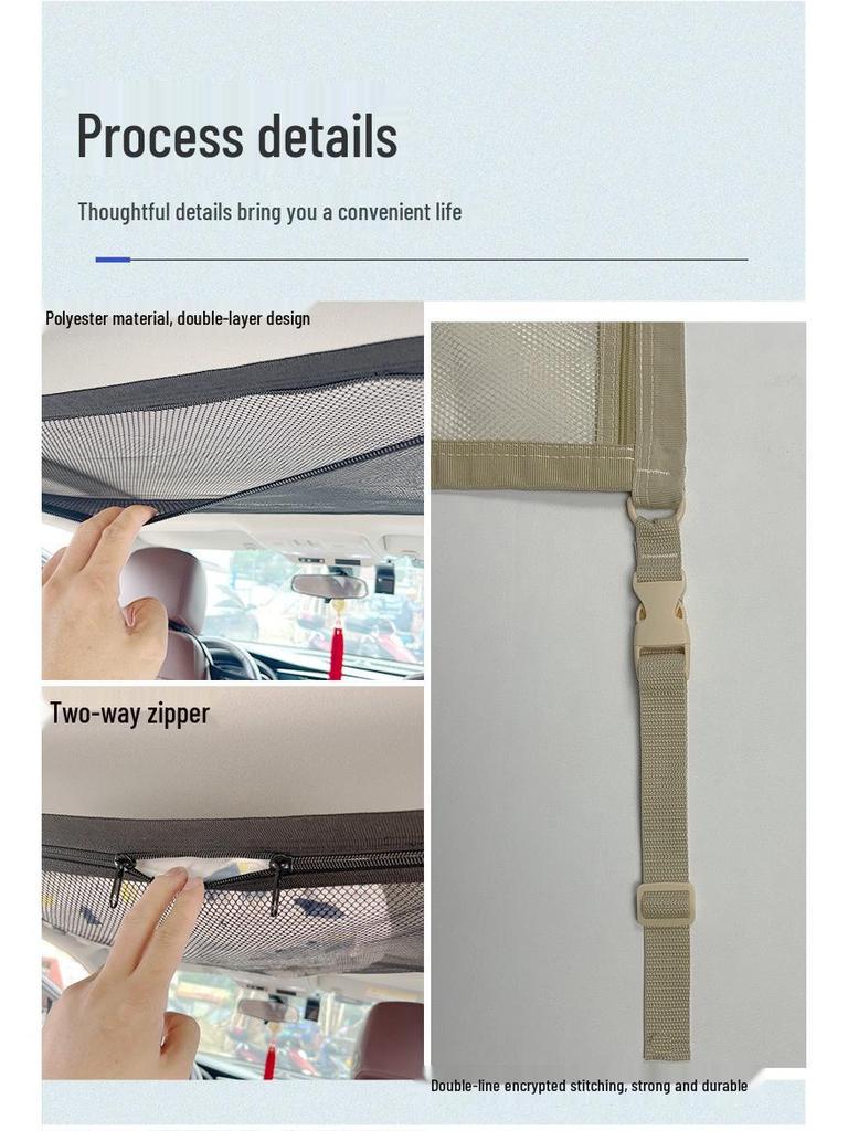 Roof Cargo Suitcase & Travel Clothesline with Mesh Pocket for Outdoor and Off-road Tours