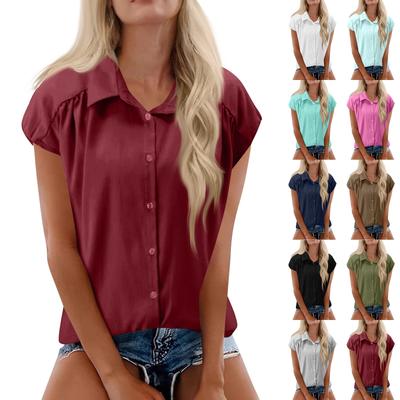 Women Fashionable Casual  Shirts And Solid-colored Cardigans Blouses