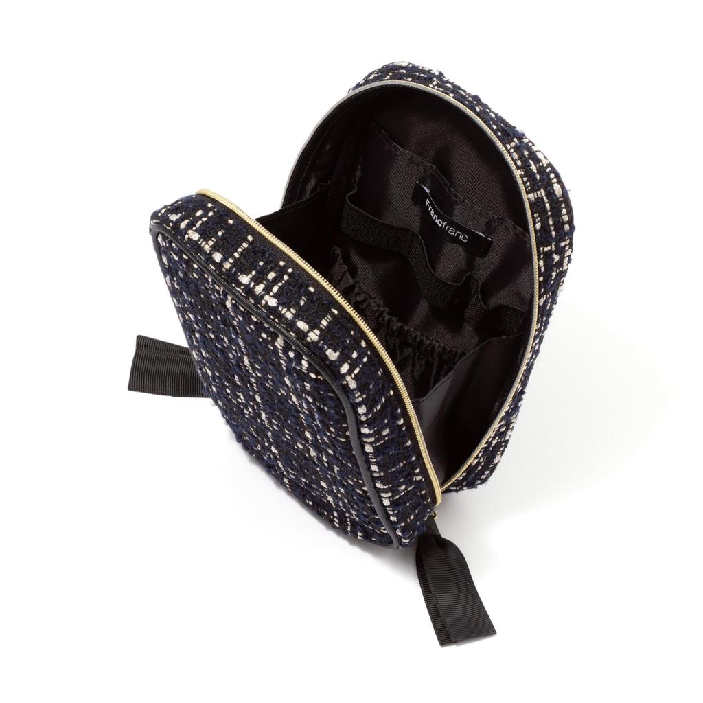 Francfranc Tweed Stand Pouch, Black