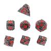 7pcs Solid Dice Kit Zinc Alloy Rolling Swirl Polyhedral Dices Toy for Gaming Math Teaching