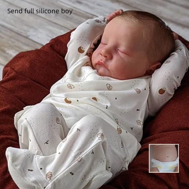 

Реалистичные мягкие силиконовые спящие куклы-реборн с 3D-окрашенной кожей, видимыми венами, живые 19 дюймов, 49 см Bebe, новорожденная кукла для девочек, детский подарок на день рождения на Рождество Full silicone boy