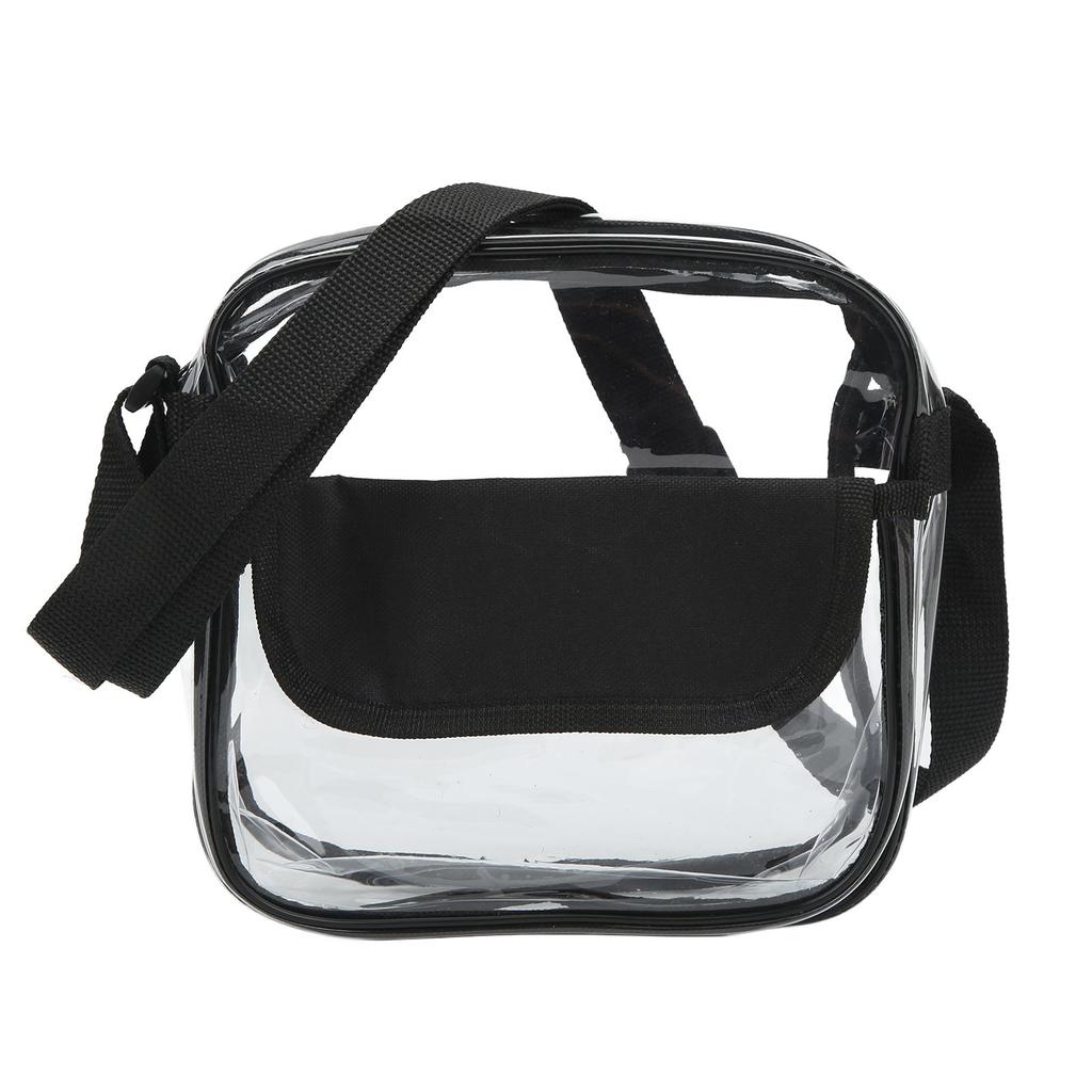 Transparent Messenger Bag PVC Shoulder Bag with Adjustable Strap for Daily Shopping Beach Traveling