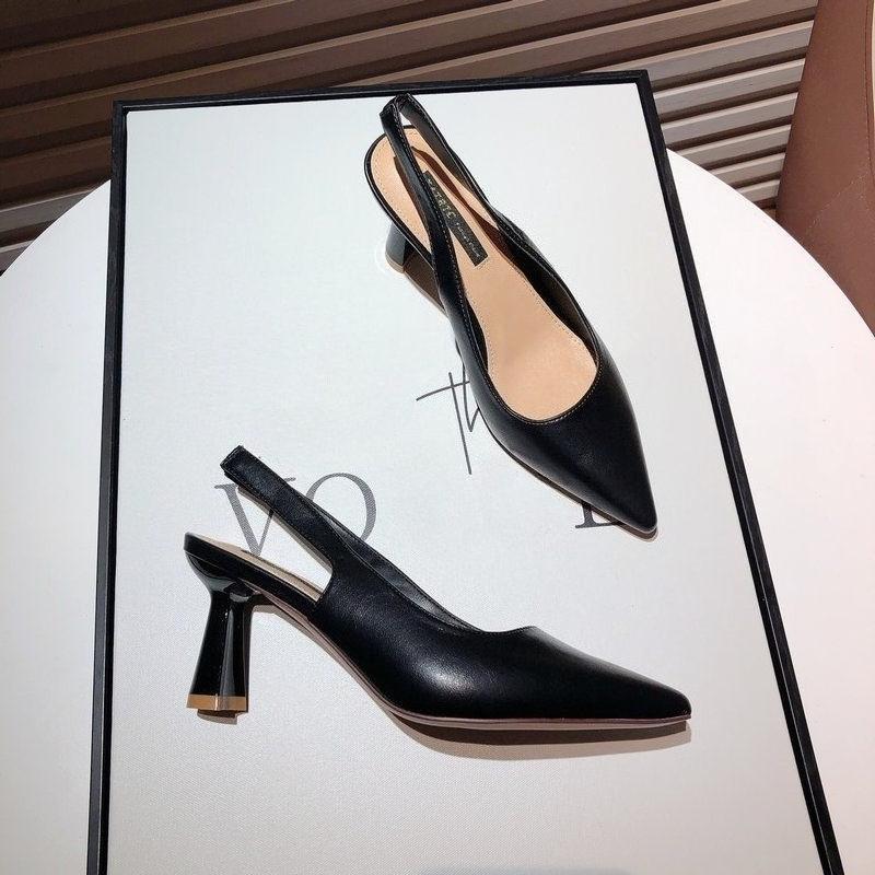 Spring Summer Cover Toe High Heel Women Sandals Concise Slip On Singbacks Pumps Female Elegant Party Dress Sandalias