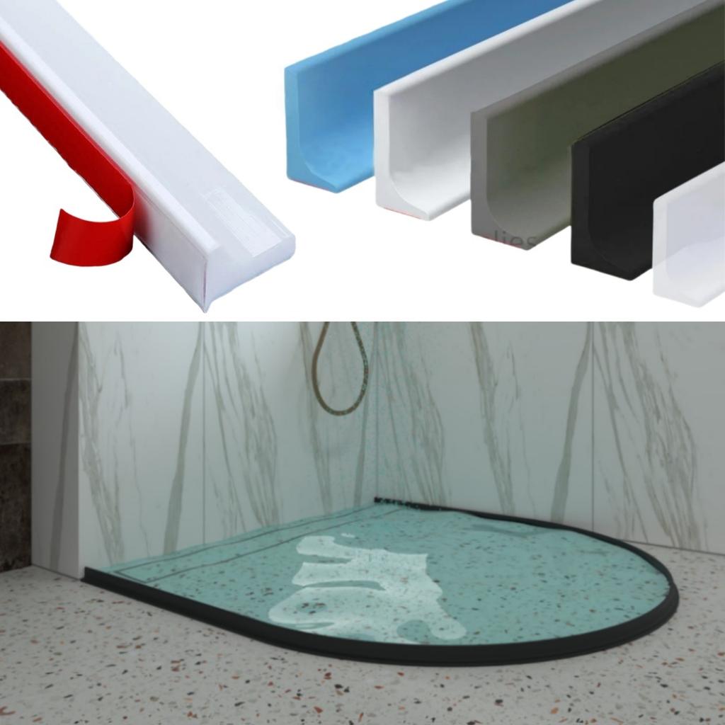 1pc 2m/78.74in Shower Threshold Water Guard Dam Bottom Seal for Bathroom Glass Shower Door Strip Dry and Wet Separation Caulk Se