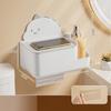Carton Dinosaur Waterproof Toilet Tissue Box Rustproof Multi Function Storage Case Wall Mounted No Punching Paper Rack Home Use