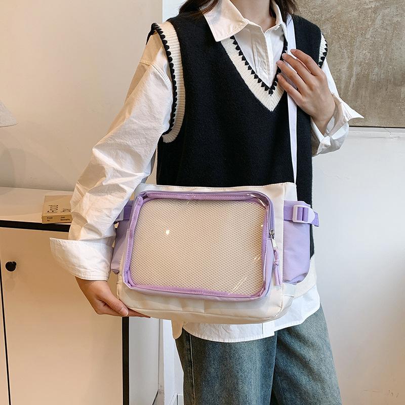 Transparent Single Shoulder Crossbody Baby Bag Pain Bag College Style Versatile Simple Large Capacity Class Book Carrier Bag Female