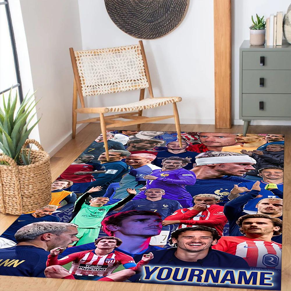 Atletico Madrid Customizable Name Carpet Design for Playrooms Dining Room Kitchen Study room Antislip Carpet Anime Office Decor Spiritual Gift