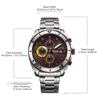 Megir Top Brand Luxury Men Quartz Watch with Stainless Steel Band Chronograph Business Wrist Watches Men Clock Relogio Masculino