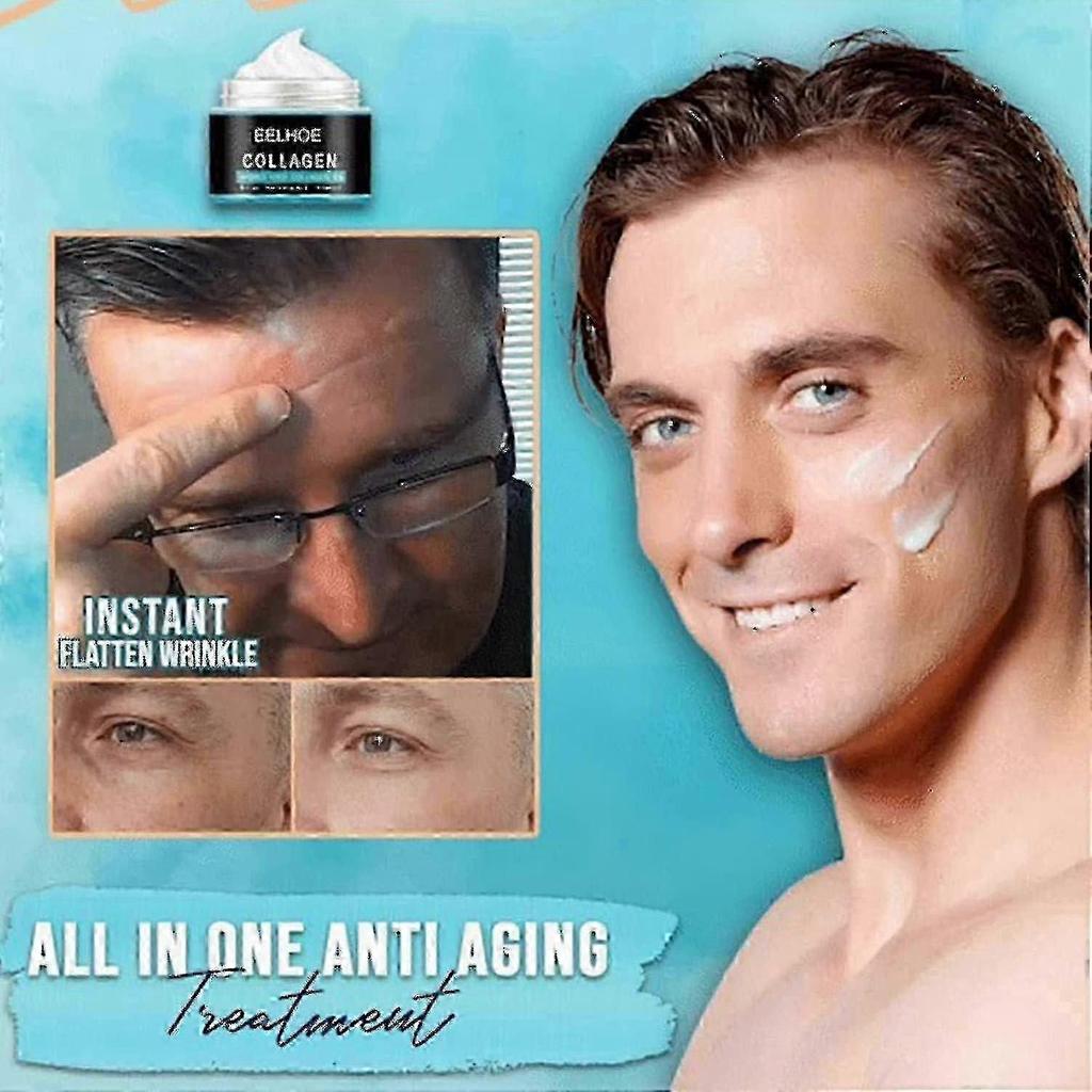 2 Stück Ttnc Kollagen Anti-Aging Anti-Falten Creme Für Männer, 50g Gesichtsfeuchtigkeitscreme Für Männer, Age Rewind An
