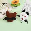Embroidered Animal Doll Halloween Bear Bat Plush Pendant, Stuffed Devil Backpack Bag Charm, Goth Keyring Pendant Hanging with Bead Chain, Party Favors