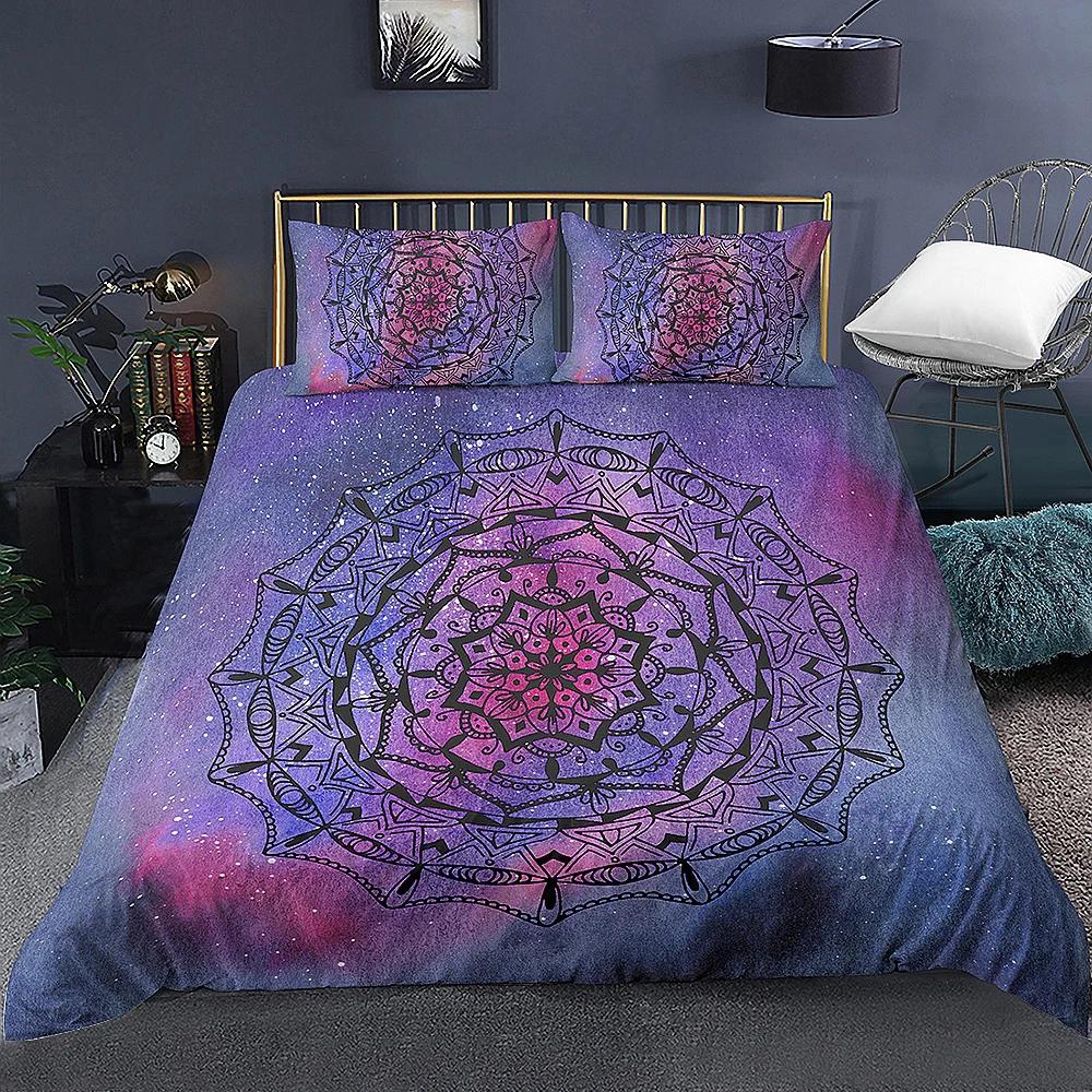 Boho Pościel Mandala Poszewka na Kołdrę Luksusowa Miękka Pokrowiec na Kołdrę Rozmiar Queen 2/3 Sztuki Styl Boho Kwiatowa Pościel Pokrowiec Tekstylia Domowe
