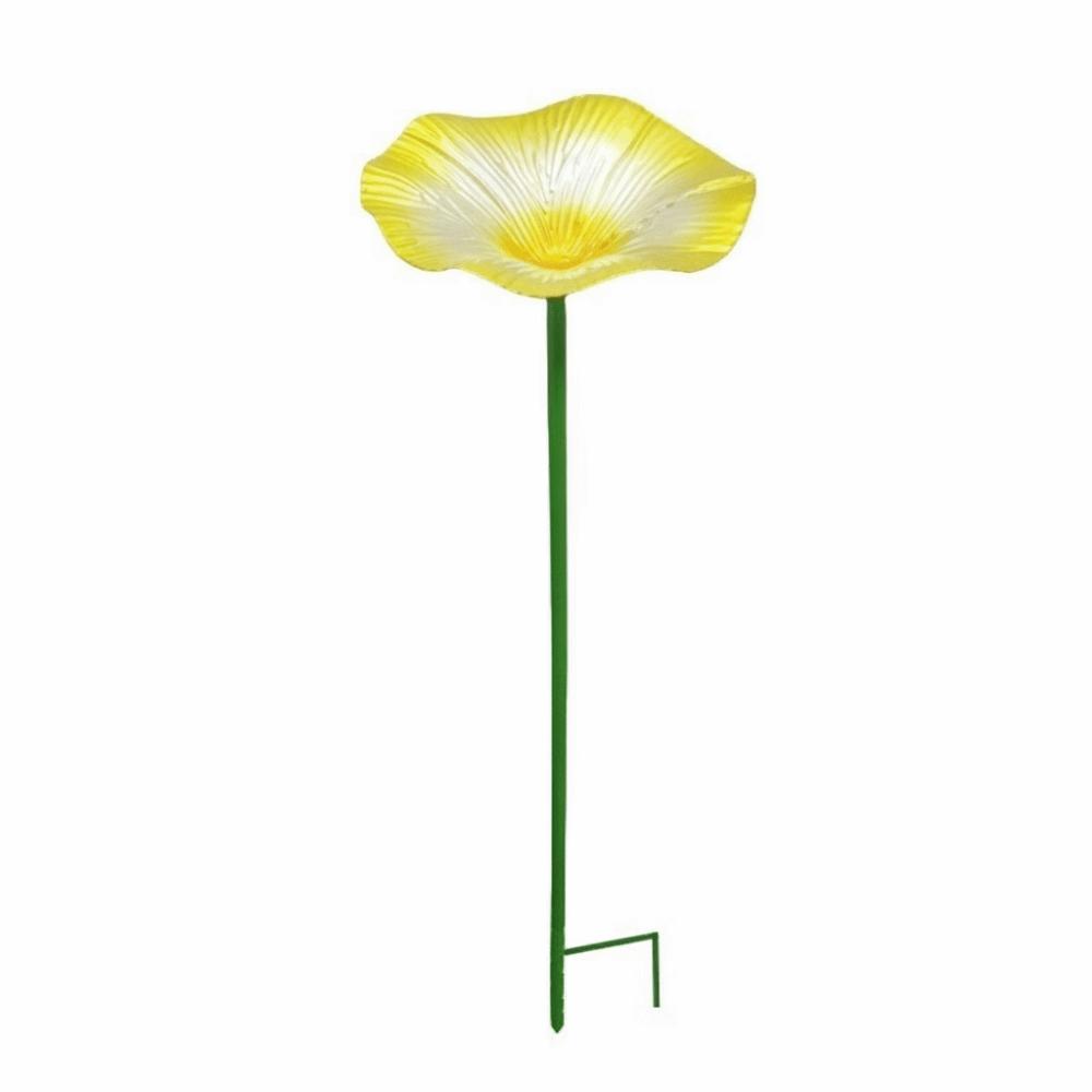 Iron Bird Feeding Dish Creative Bird Water Bowl Flower Shaped Bird Bath Hummingbird