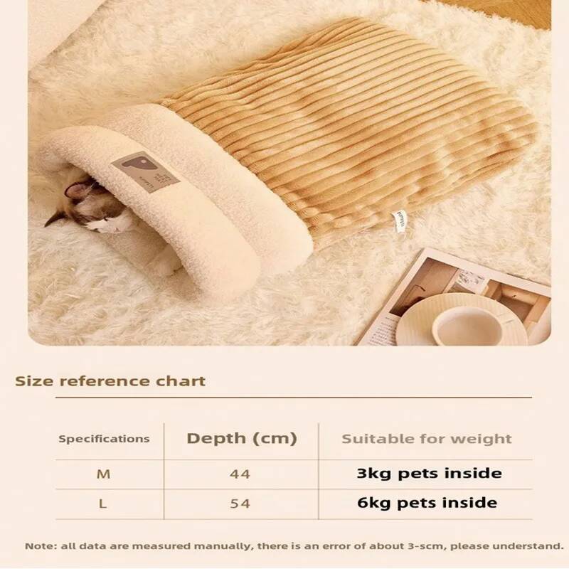 Warm Cat Sleeping Bag Fluffy Feel Thickened Winter Pet Pocket Type Quilt Bed Kitten Puppy Soft Comfortable Nest Pet Supplies