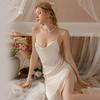 Women's Silky Cowl Neck Backless Cami Sleep Dress for Summer
