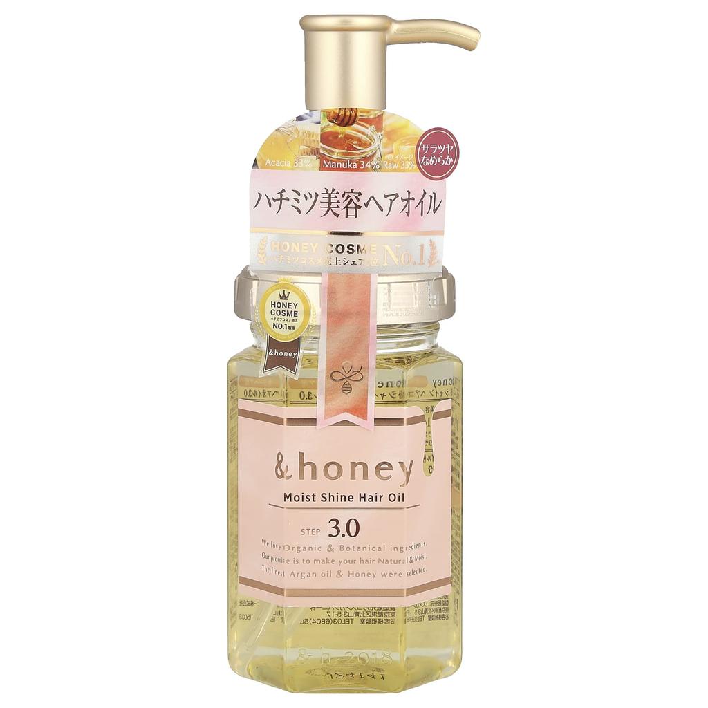 &Miód, Nawilżający Olejek do Włosów z Połyskiem, Miód z Bułgarskiej Różowej Róży, 100ml(3.4 uncji)