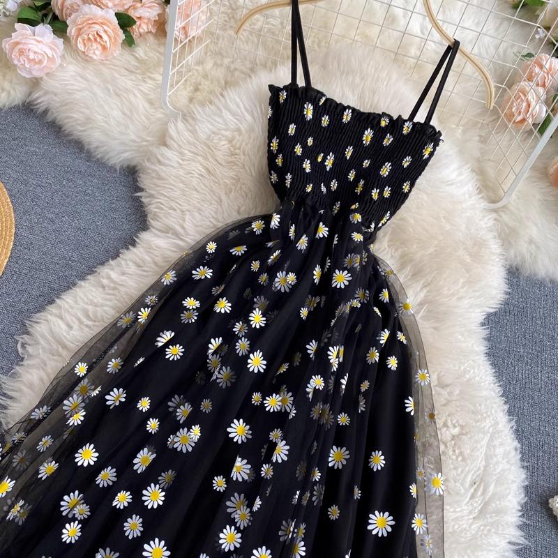 Elegant Fairy Off Shoulder Evening Party Women Sweet Flower Pachtwork Vacation Dresses Fashion Chic Mesh Slim High Street Clothing