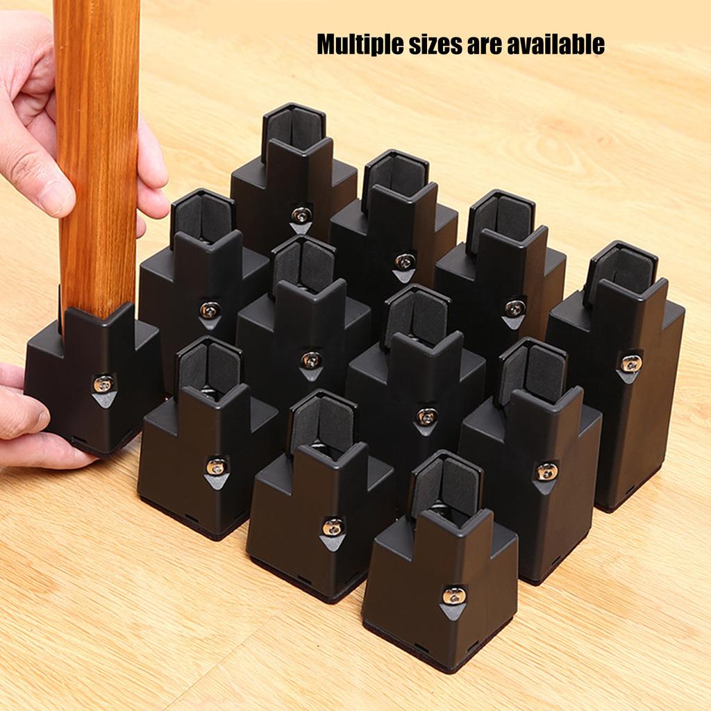 4Pieces Practical Furniture Risers 2Inch Height Adjustable Bed Leg Extenders Convenient for Small Space Daily Use