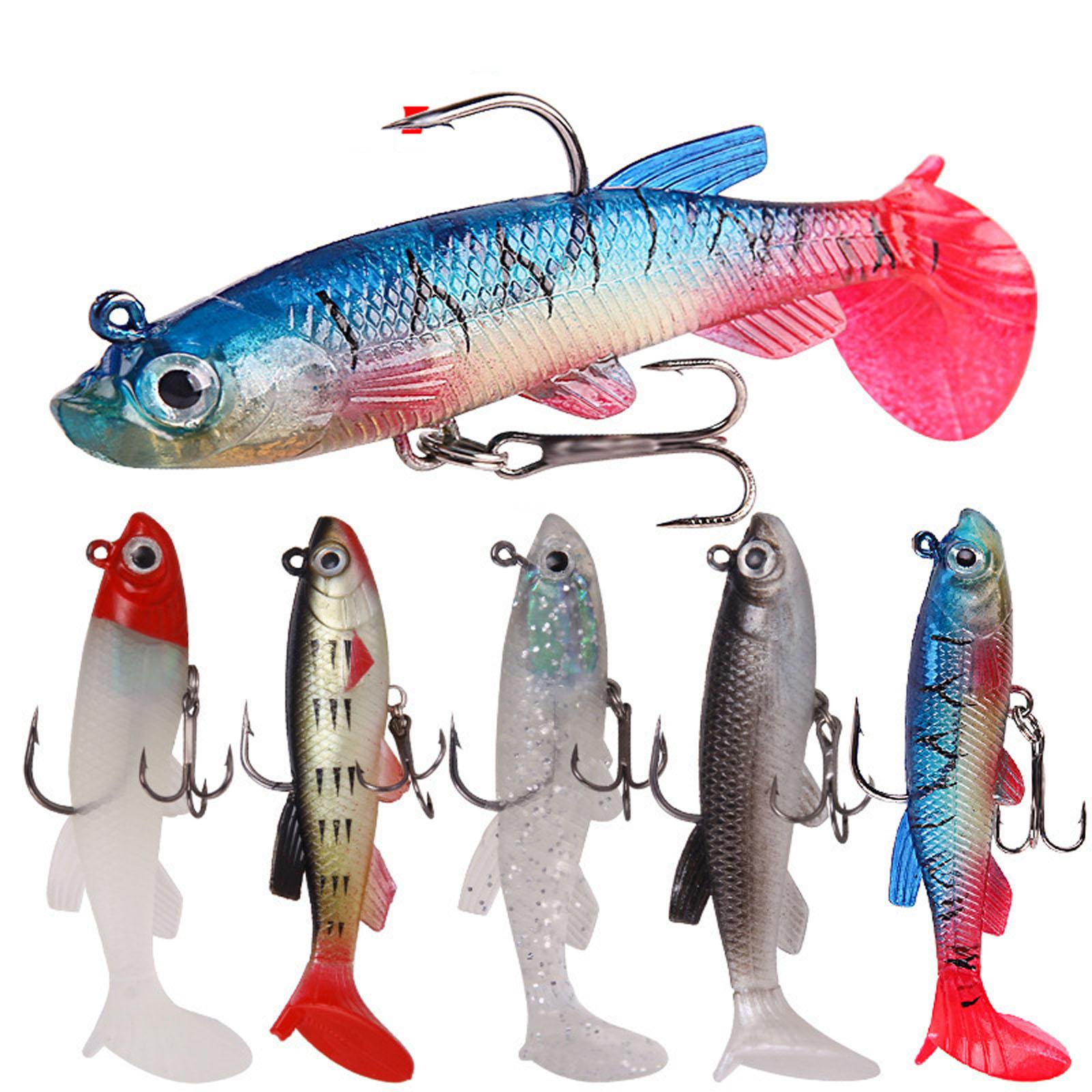 

Soft Tailed Single Hook Simulation Fake for Saltwater Fishing Tackle One Size
